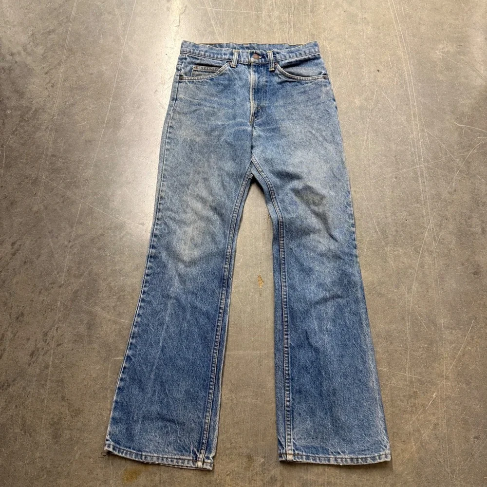 Vintage 70s Levis 517 Orange Tab Jeans 29x32 Talon 42 Zipper Made in USA Light